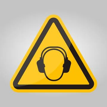 Hearing Protection Symbol Floor Sign Stock Illustration