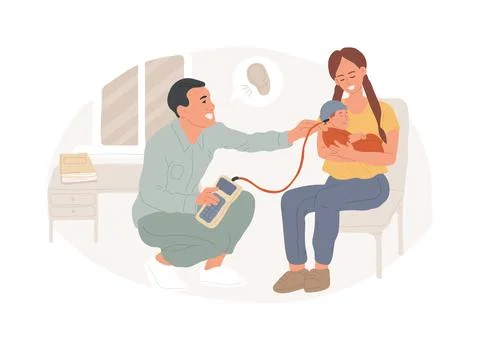 Hearing screening isolated concept vector illustration. イラスト素材
