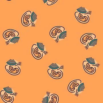 Hearing test audiologist doctor vector seamless pattern Stockillustratie
