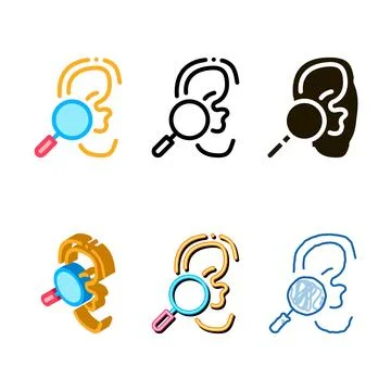 Hearing test icon vector variants outline Ilustración de archivo