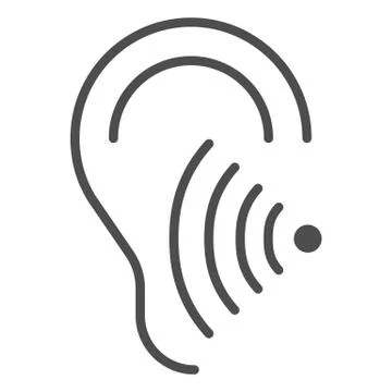 Hearing test solid icon, Medical tests concept, Volume listen sign on white 스톡 일러스트