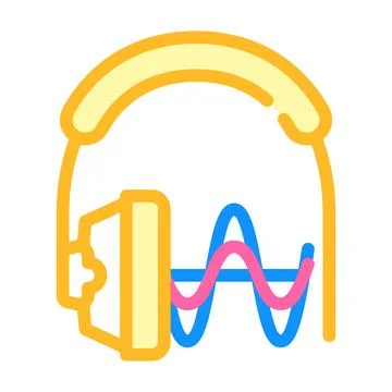 Hearing testing equipment color icon vector illustration Stock Illustration