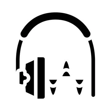Hearing testing equipment glyph icon vector illustration Stock Illustration