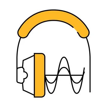 Hearing testing equipment icon color illustration Stock Illustration