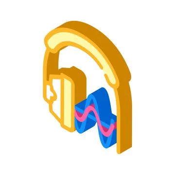 Hearing testing equipment isometric icon vector illustration Stock Illustration