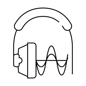 Hearing testing equipment line icon vector illustration Stock Illustration