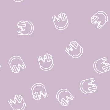 Hearing testing equipment line vector seamless pattern Stock Illustration