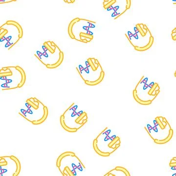Hearing testing equipment vector seamless pattern Stock Illustration