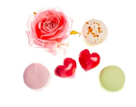 Hears and sweets isolated  background Stock Photos