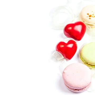 Hears and sweets isolated  background Stock Photos