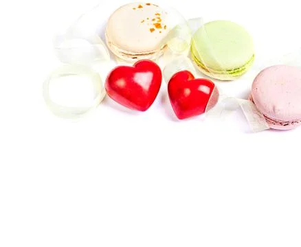 Hears and sweets isolated  background Stock Photos