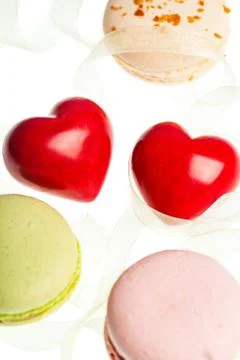 Hears and sweets isolated  background Stock Photos