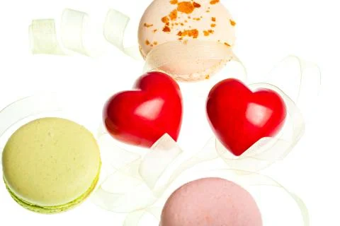 Hears and sweets isolated  background Stock Photos