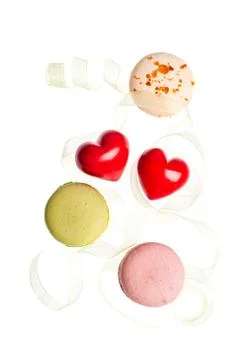 Hears and sweets isolated  background Stock Photos