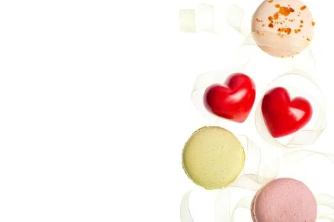 Hears and sweets isolated  background Stock Photos