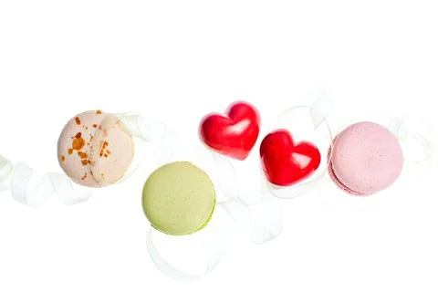 Hears and sweets isolated  background Stock Photos