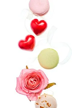 Hears and sweets isolated  background Stock Photos