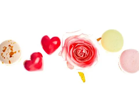 Hears and sweets isolated  background Stock Photos