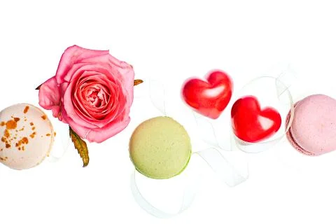 Hears and sweets isolated  background Stock Photos