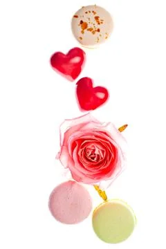 Hears and sweets isolated  background Stock Photos