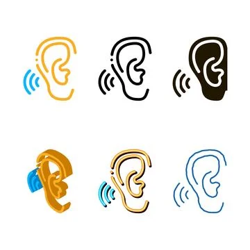 Hears sound icon vector outline looks Stock Illustration