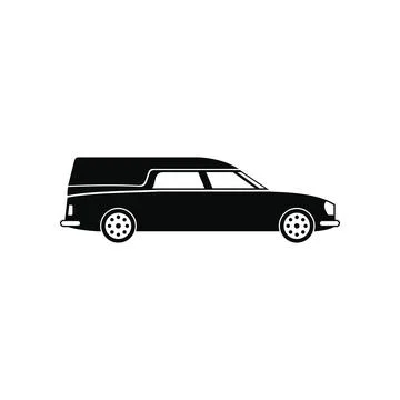 Hearse car black simple icon 库存插图