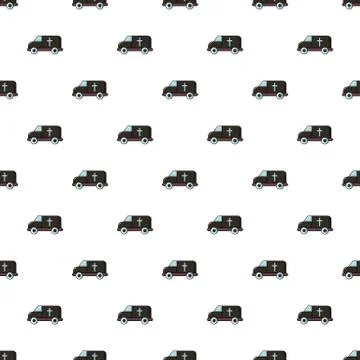 Hearse pattern seamless Stock Illustration