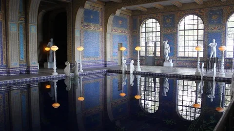 Hearst Castle Neptune Pool Stock Footage 105254845