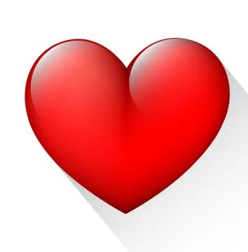 Heart 3d long shadows 스톡 일러스트