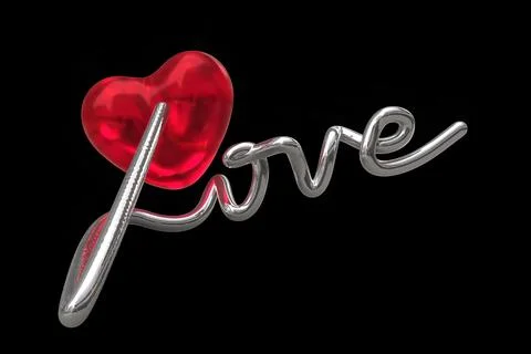 Heart 3d render modern transparency glass abstract valentine day Stock Illustration