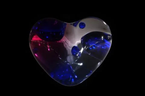 Heart 3d render modern transparency glass abstract valentine day Stock Illustration