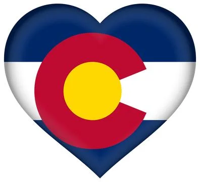Heart 3D Vector Flag of Colorado, USA, Isolated on White Background Stock Illustration