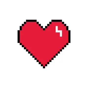 Heart 8 bits pixelated style icon Illustrazione stock