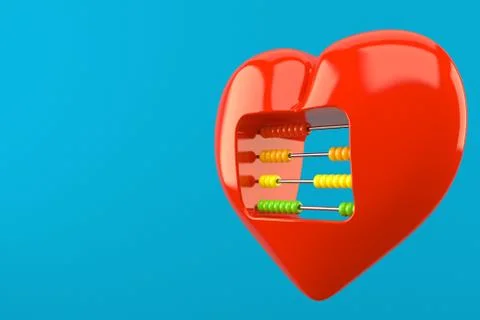 Heart with abacus Stock Illustration