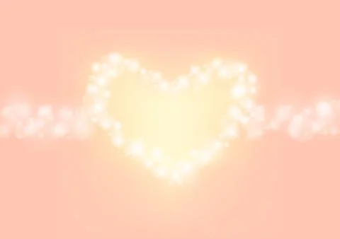 Heart abstrack sparkling frame orange pink background Stock Illustration