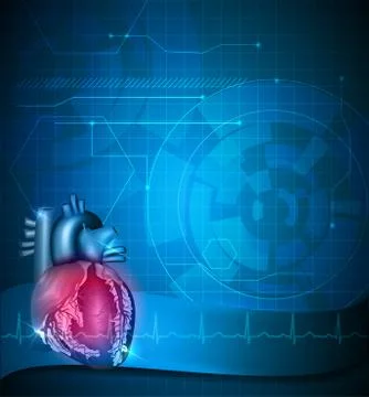 Heart abstract blue background Ilustração Stock