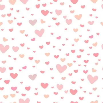 Heart abstract pattern background, Love doodle style pattern, Vector illustra Stock Illustration