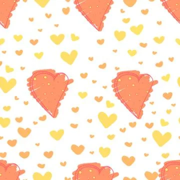 Heart abstract pattern background, Love doodle style pattern, Vector illustra Stock Illustration