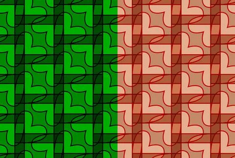 Heart abstract seamless pattern on square base. Transparent texture with shapes Stock Illustration