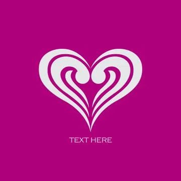 Heart abstract vector logo design template. Creative lines shape icon. Love s Stock Illustration