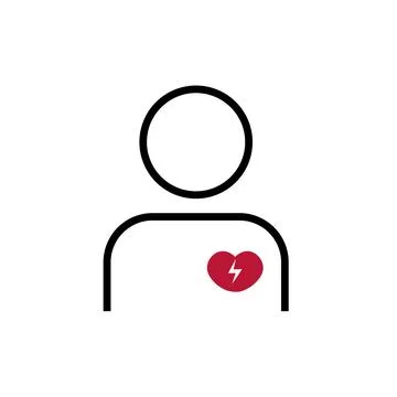 Heart ache thin line icon, body and pain, heart attack sign Stock-Illustration