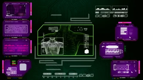 Heart  - Advanced Scanning Interface - pink 01 Stock Footage 59140796