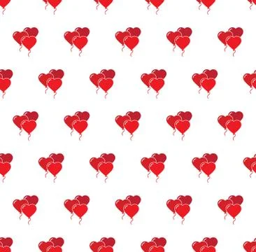 Heart Air Balloon Seamless pattern love .  Happy Valentine's day fabric textu Stock Illustration