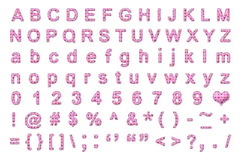 Heart alphabet Stock Illustration