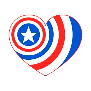 Heart in American flag style. Vector illustration Stock Illustration