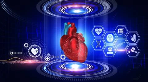 Heart Analysis Virtual Reality Illustrazione stock