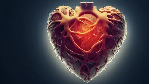Heart anatomy. Human heart in the shape of a love symbol. Stock Illustration