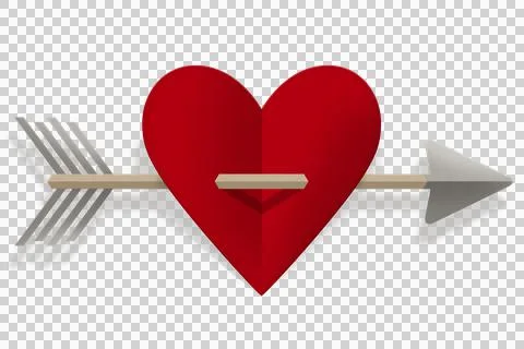 Heart and arrow Illustrazione stock