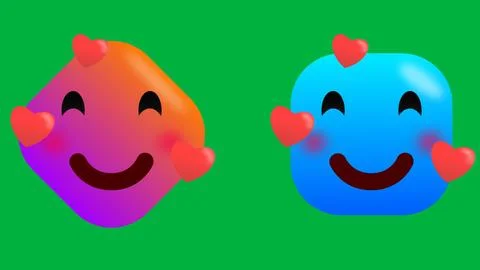 Heart and blushing expression with smiley face Illustrazione stock