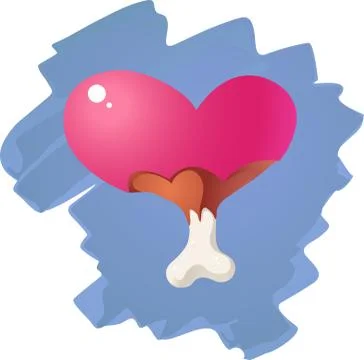 Heart and bones sign Stock Illustration